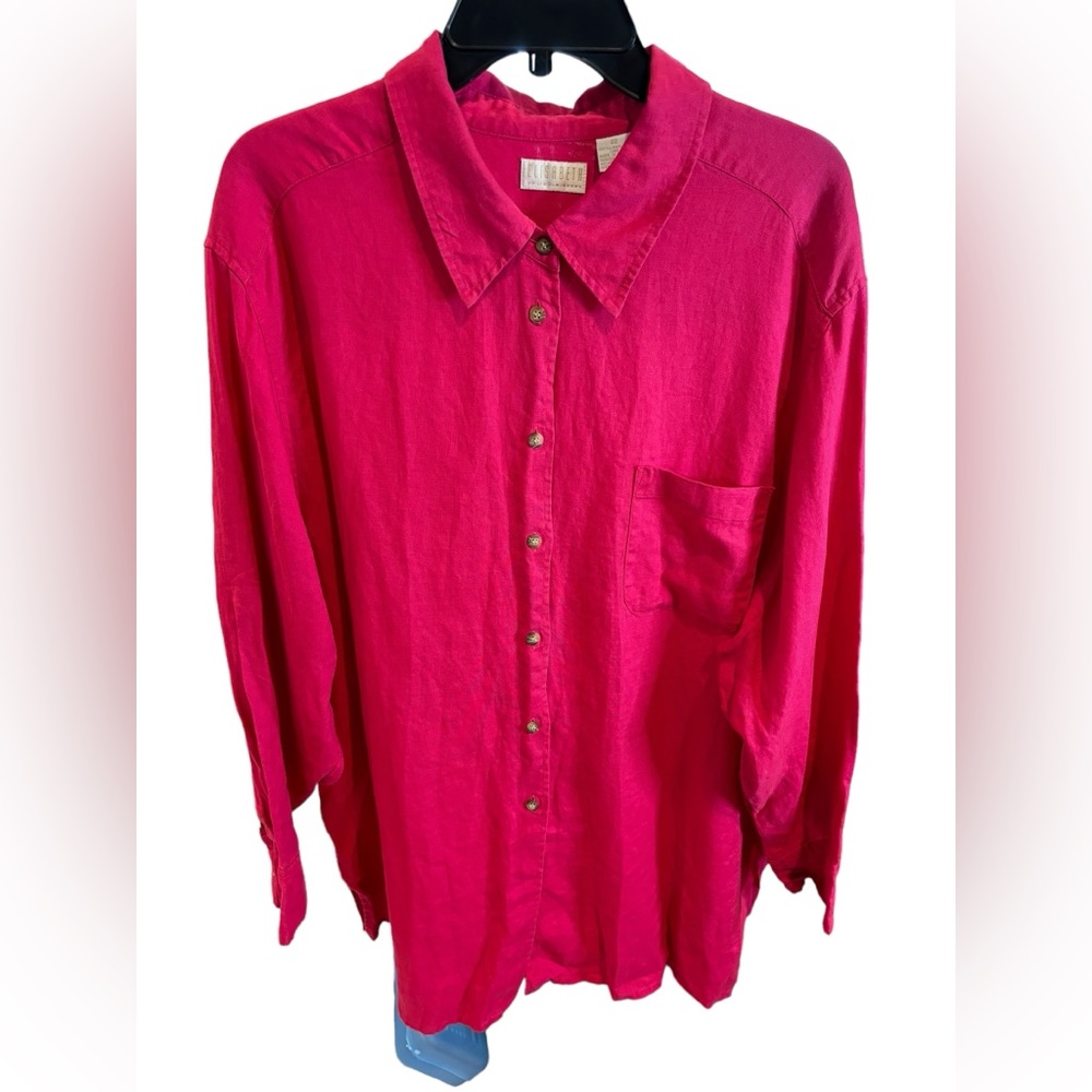 Elisabeth Women’s Res Linen Button‎ Down Top Size 22